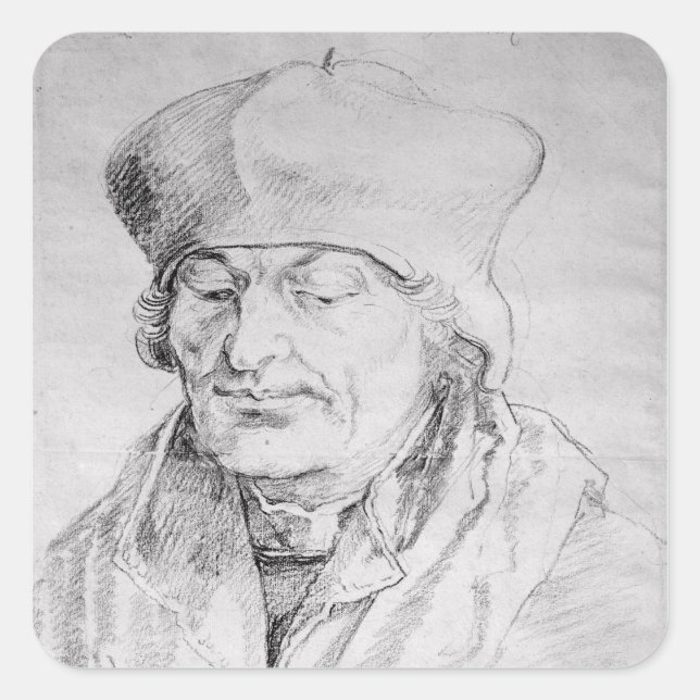Sticker Carré Portrait de Desiderius Erasmus 1520 (Devant)