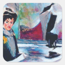 Portrait de femme vintage avec Arrière - plan Abst