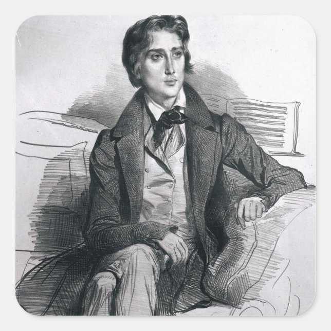 Sticker Carré Portrait de Franz Liszt août 1832 (Devant)