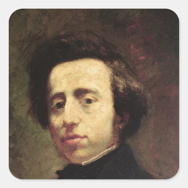 Sticker Carré Portrait de Frédéric Chopin 2 (Devant)
