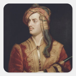 Sticker Carré Portrait de George Gordon (1788-1824) 6e Baron By