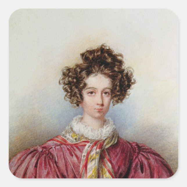 Sticker Carré Portrait de George Sand 1830 (Devant)
