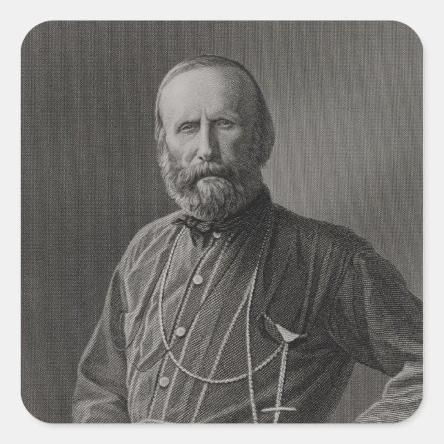 Sticker Carré Portrait de Giuseppe Garibaldi (Devant)