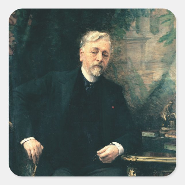 Sticker Carré Portrait de Gustave Eiffel 1905 (Devant)
