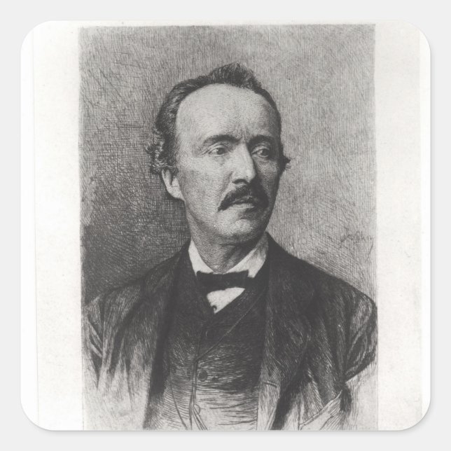 Sticker Carré Portrait de Heinrich Schliemann (Devant)