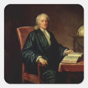 Sticker Carré Portrait de Isaac Newton, c.1726