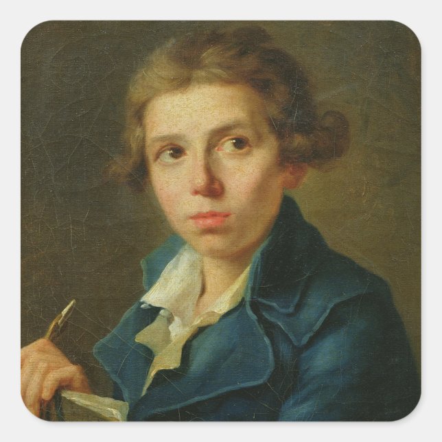 Sticker Carré Portrait de Jacques-Louis David comme jeune (Devant)