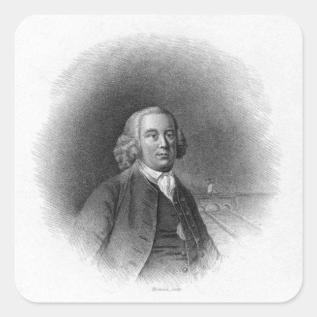 Sticker Carré Portrait de James Brindley (Devant)
