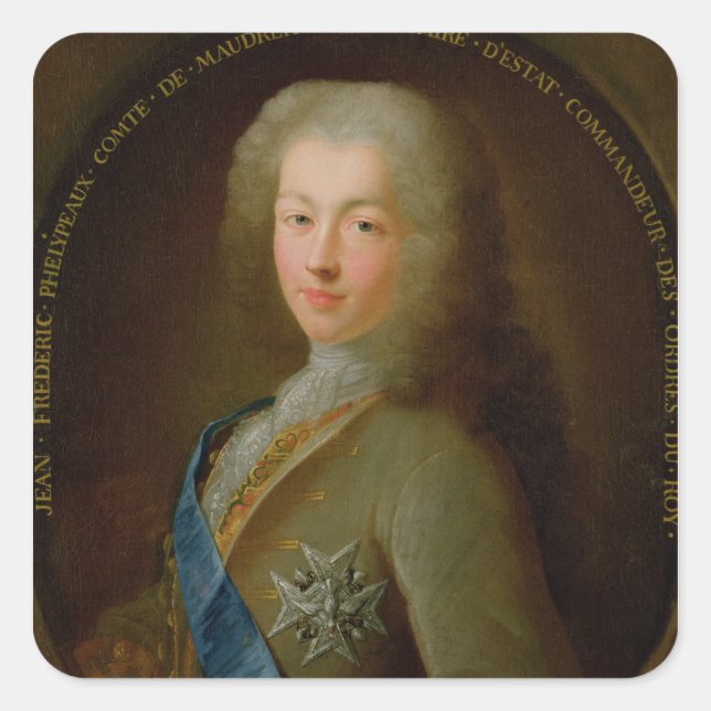 Sticker Carré Portrait de Jean Frederic Phelypeaux (Devant)