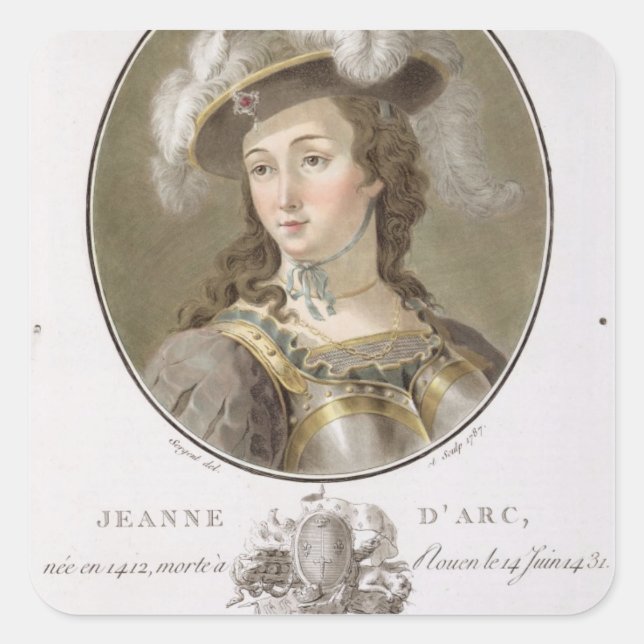 Sticker Carré Portrait de Jeanne d'Arc (1412-31), 1787 (couleur (Devant)