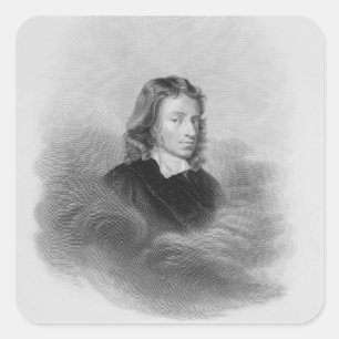 Sticker Carré Portrait de John Milton (1608-74) gravé par