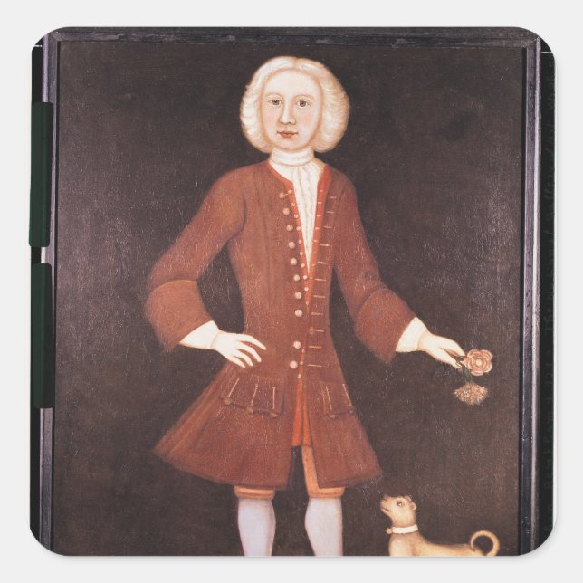 Sticker Carré Portrait de Jonathan Bentham, c.1725 (Devant)