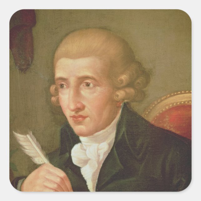 Sticker Carré Portrait de Joseph Haydn (Devant)