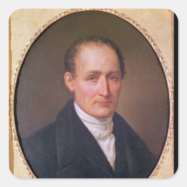 Sticker Carré Portrait de Joseph Nicephore Niepce 1854 (Devant)