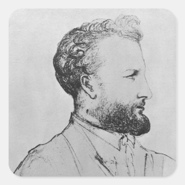 Sticker Carré Portrait de Jules Verne d (Devant)