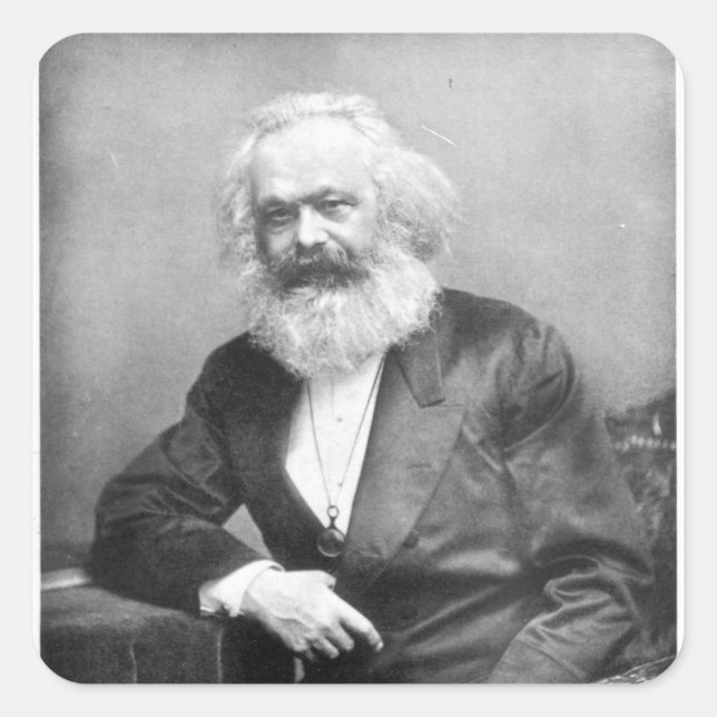 Sticker Carré Portrait de Karl Marx (Devant)