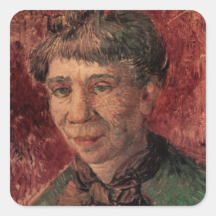 Sticker Carré Portrait de la femme Madame Tanguy, Vincent van Go