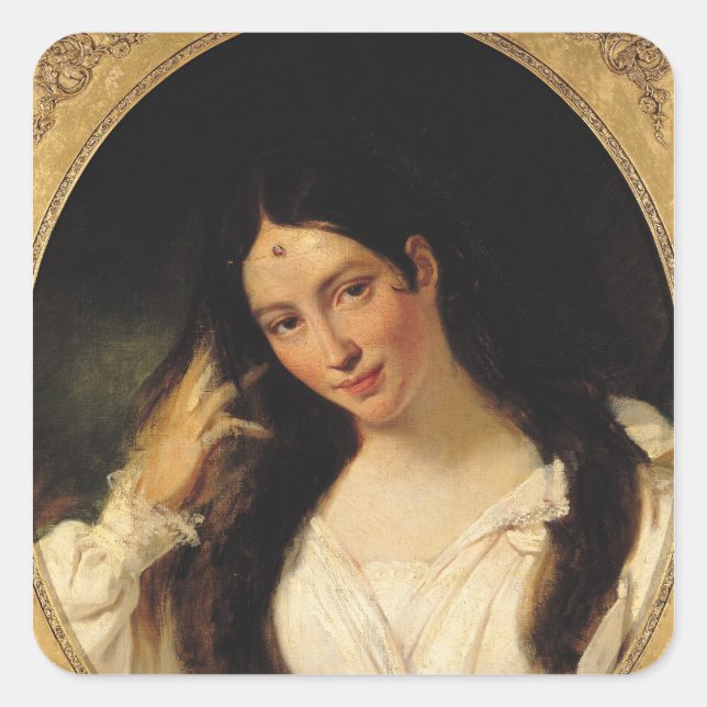 Sticker Carré Portrait de 'La Malibran' (Devant)