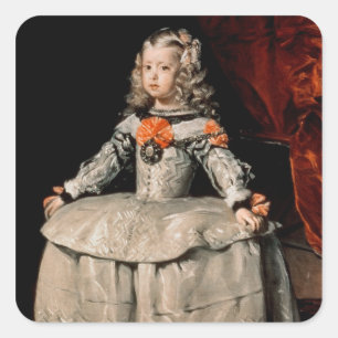 Sticker Carré Portrait de la margarita d'Infanta âgée cinq