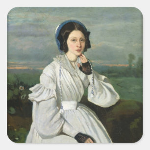 Sticker Carré Portrait de Louise Claire Sennegon