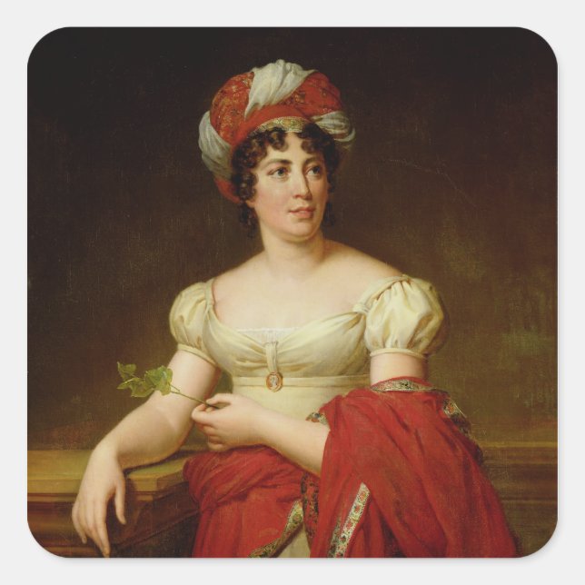 Sticker Carré Portrait de Madame de Stael (Devant)