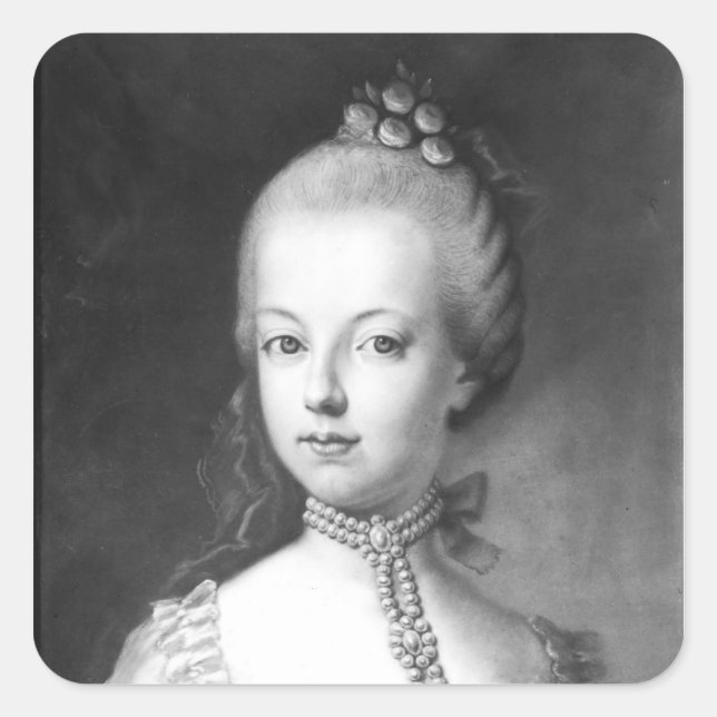 Sticker Carré Portrait de Marie-Antoinette de Habsbourg (Devant)
