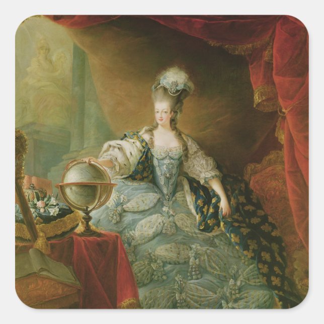 Sticker Carré Portrait de Marie Antoinette Reine de France (Devant)