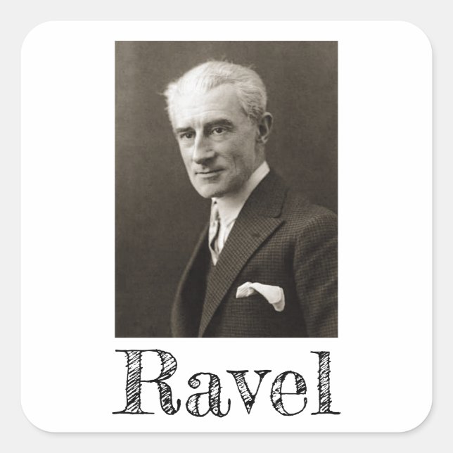 Sticker Carré Portrait de Maurice Ravel (vers 1925) (Devant)
