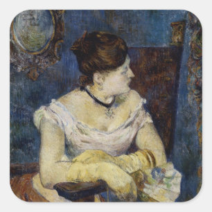 Sticker Carré Portrait de Mette Gauguin, la femme de l'artiste