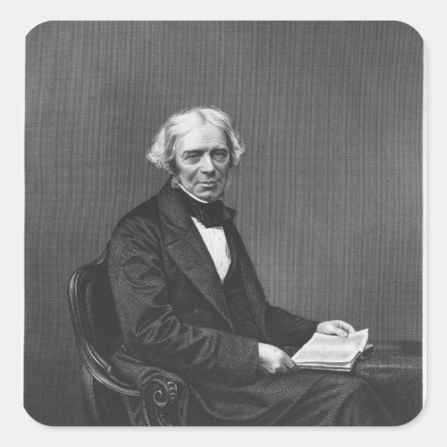 Sticker Carré Portrait de Michael Faraday (Devant)