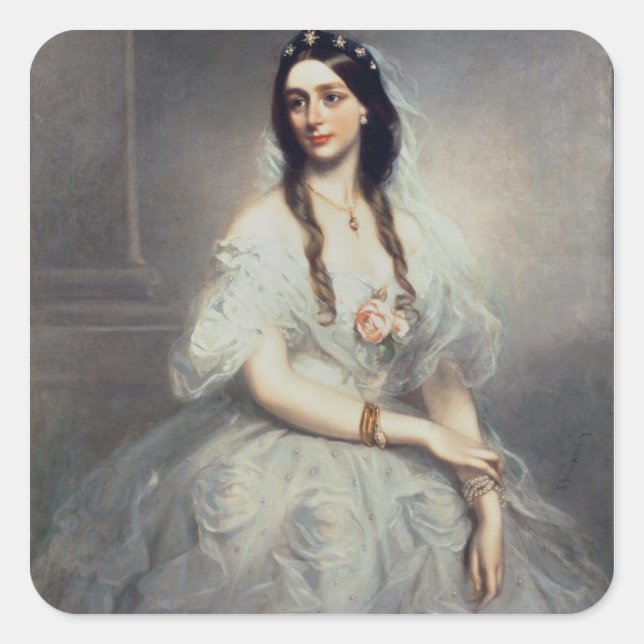Sticker Carré Portrait de Mme C.W.Stoughton (d.1907), Three-quar (Devant)