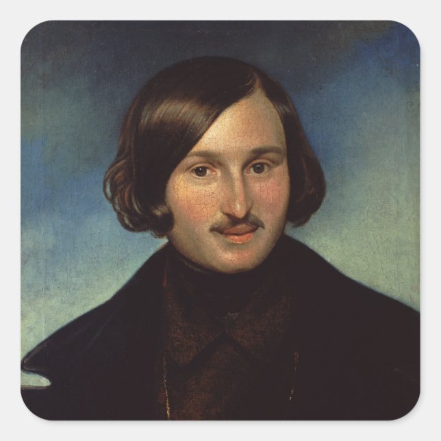 Sticker Carré Portrait de Nikolay Gogol, 1841 (Devant)
