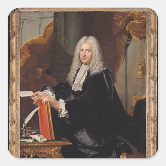 Sticker Carré Portrait de Philibert Orry (Devant)