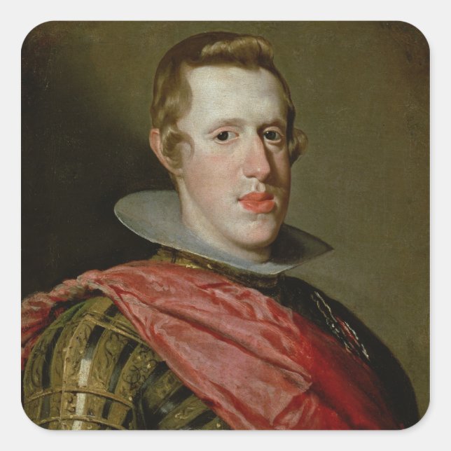 Sticker Carré Portrait de Philippe IV en Armor, 1628 (Devant)