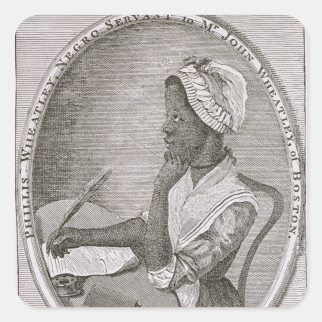Sticker Carré Portrait de Phillis Wheatley (Devant)