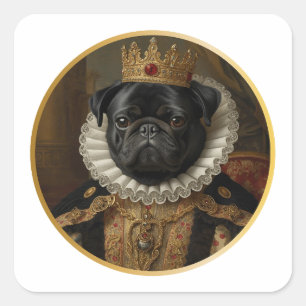 Sticker Carré Portrait de reine de la Renaissance inspiré par un