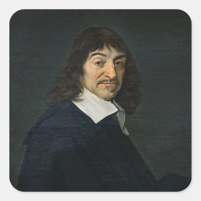 Sticker Carré Portrait de Rene Descartes c.1649 (Devant)