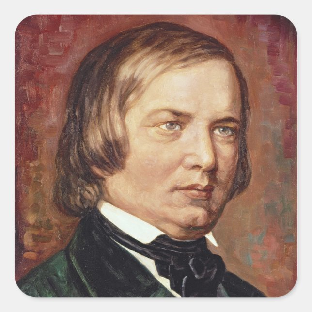 Sticker Carré Portrait de Robert Schumann (Devant)