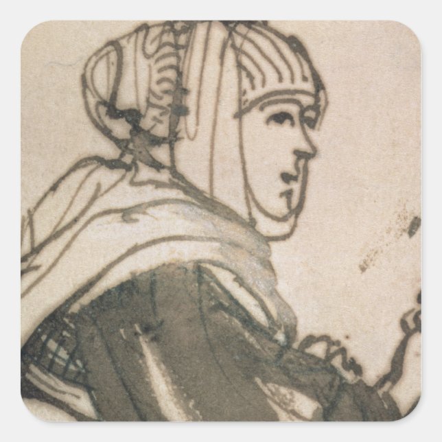 Sticker Carré Portrait de Saskia, 1634 (Devant)