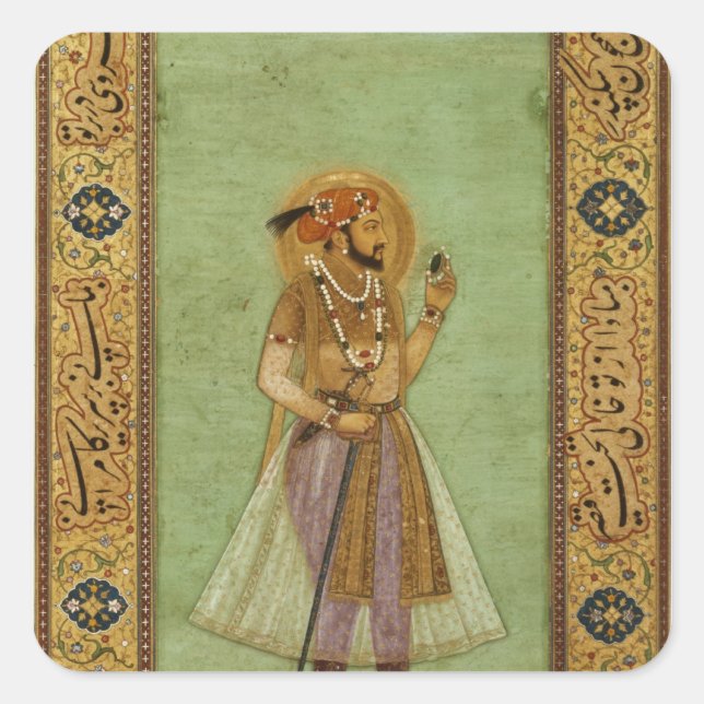 Sticker Carré Portrait de Shah Jahan, 1631, Mughal (Devant)