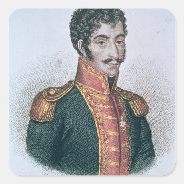 Sticker Carré Portrait de Simon Bolivar (Devant)
