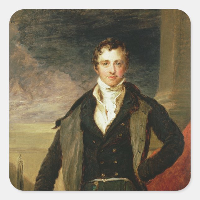 Sticker Carré Portrait de Sir Humphry Davy (Devant)