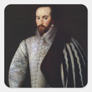 Sticker Carré Portrait de Sir Walter Raleigh 1588