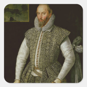 Sticker Carré Portrait de Sir Walter Raleigh, 1598