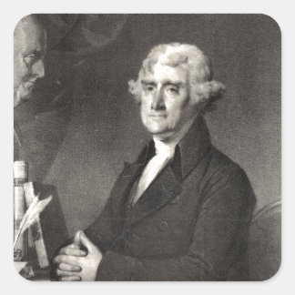Sticker Carré Portrait de Thomas Jefferson