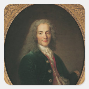 Sticker Carré Portrait de Voltaire après 1718