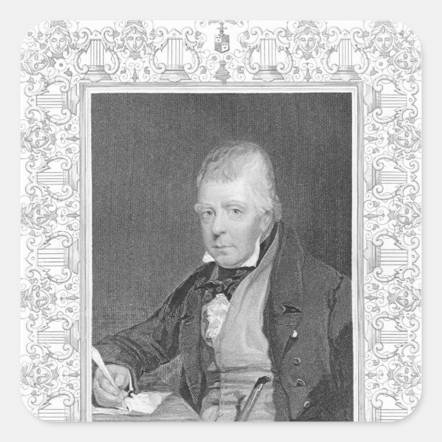 Sticker Carré Portrait de Walter Scott (Devant)