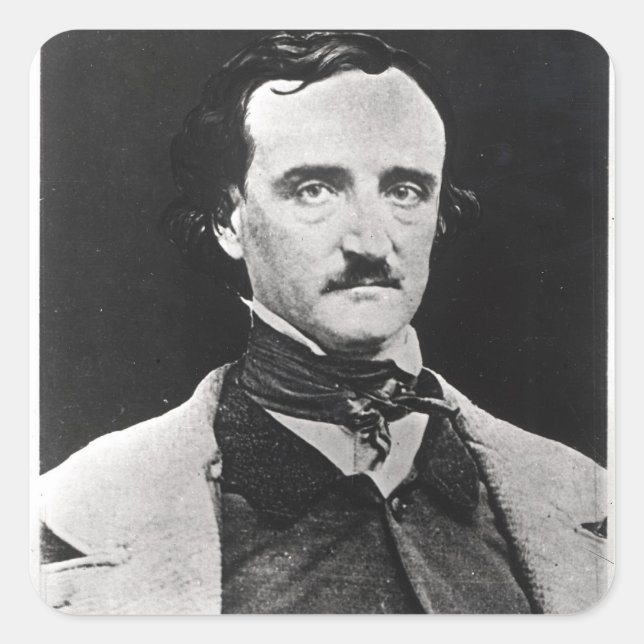 Sticker Carré Portrait d'Edgar Allan Poe (Devant)
