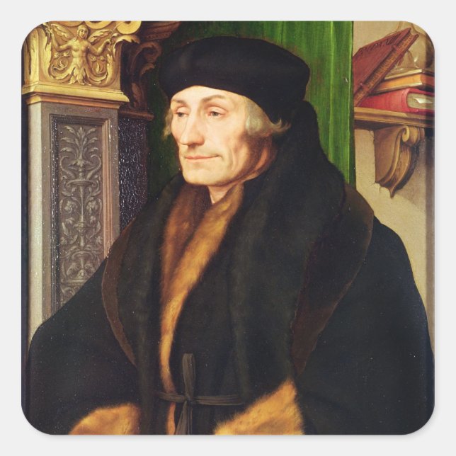 Sticker Carré Portrait d'Erasmus, 1523 (Devant)