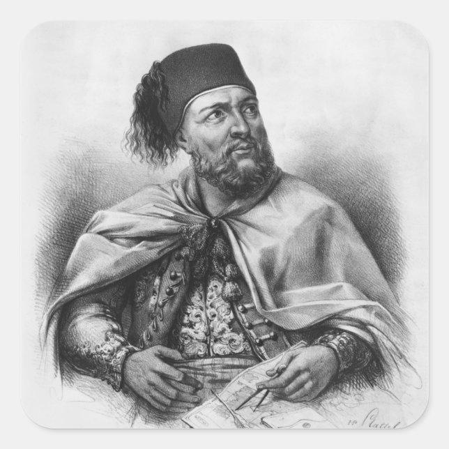 Sticker Carré Portrait d'Ibrahim Pasha, 1840 (Devant)